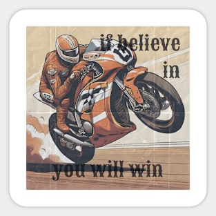 If Believe in You Will Win. colour Sticker